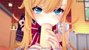 Escoffier POV blowjob and sex on the kitchen - Genshin Impact