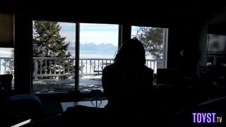 Fucking on our AirBnB couch on the lake - Jess &amp; James