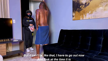 Colombian delivery girl pays with hot sex on the living room floor