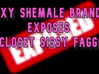 Hawt T-Girl Brandy Exposes a Closet Sissy Fag Online