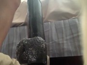 Twink riding Big Black Dildo for the THIRD time!!
