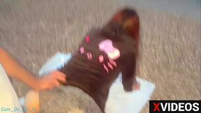 Beach babe gets her panties filled with a stranger's cum