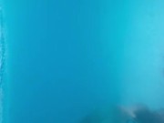 Backyard pool masturbation underwater