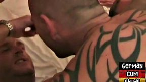 Retro German amateurs in group fucking till huge cumshot