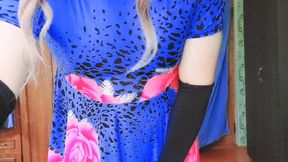 Lovely Femboy in Plaid Skirt Skipping Down Street