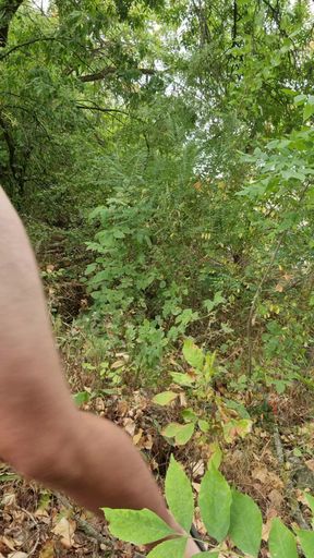 Big cum in the forest, asshole and fart. Solo teen big dick