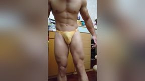 Asian Bodybuilder Flex boner 01