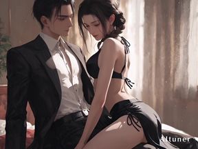 Facing the Window, Small Waist in His Hands-she Sits the Light and Finishes Where It Turns Golden.