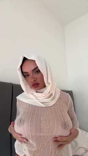 Blonde woman in hijab