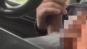 Amateur straight guys jerk and suck in the car cruising stranger