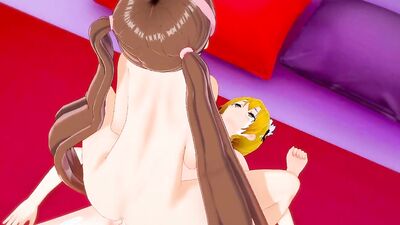 Unleashing the full power of three trap boy femboys in a hardcore anal cartoon