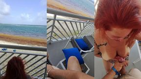 having sex with my wife on a balcony hotel on a island