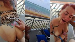 having sex with my wife on a balcony hotel on a island