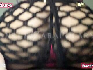 Skinny ebony slut spit roast in fishnet skirt