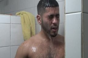 Dangled Latino hammered In Gym Shower