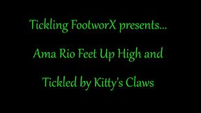 Ama Rio Feet up High Tickled by Kitty's Claws