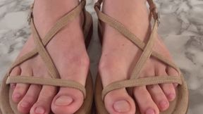 Lexa Ruiz Flat Sandal Flexing & Sexy Shoe Teasing Foot Fetish
