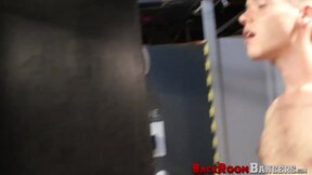 Naughty dude Antole Swift serviced two big dicked dudes during this threesome en