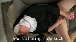 Masturbating Nun Sucks Dick 1