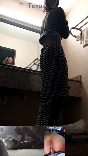 Cute Ebony Milf Skinnty and Petite in Houston, webcam and other shows dancing and teasing part 3