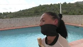 Mina Moreno - Super sexy spanish Girl Chair Tied by the Pool - Full Clip wmv HD