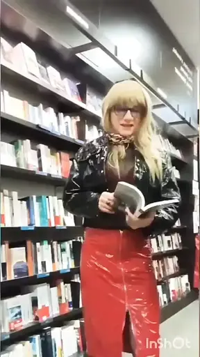 sissy goes shopping in vinyl outfit