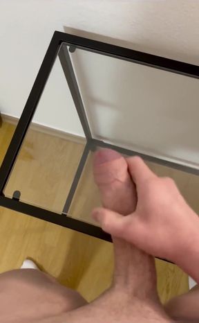 Fresh Cum on a Glass Table