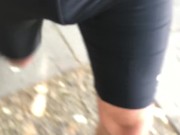 BULGING OUT of those Tight Shorts on a busy Street
