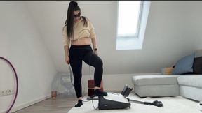 pulling out the vacuum cleaner cord