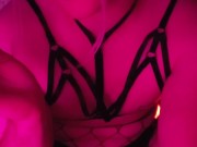 POV goth slut bums a smoke before the ritual begins