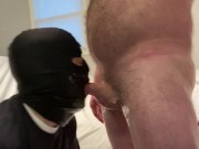 Drooling faggot orally worships his straight alpha