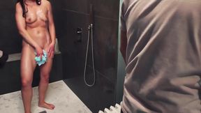 Ruined in the shower pussy denied cum down the drain