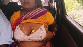 Indian maid car sex Telugu dirty talks.