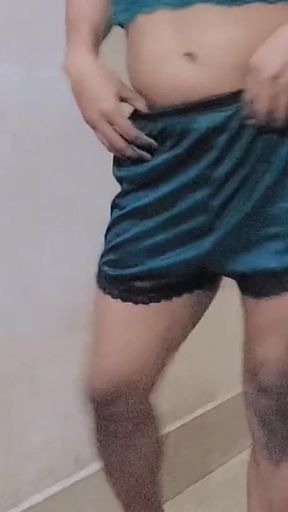 Micro Penis Ladyboy Dance and Play with Limp Little Clitty
