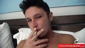 ”Damon Archer fingers his hungry booty while he stroke his bone”