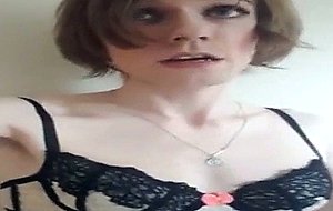 Slim femboi talking naughty and cumming huge load