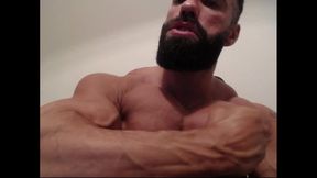 Sexy Af Bearded Muscle Man Shows Off to Web Cam