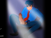 A policeman with huge dick proud of Massive ejaculation
