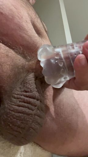 Masterbating with See Thru Pocket Pussy