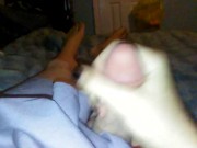Submissive trap jerking off in dress