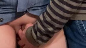 Dirty Hobby! Old Man Fingering Perfect Pussy in Public