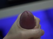 Slow motion cumshot from large cock