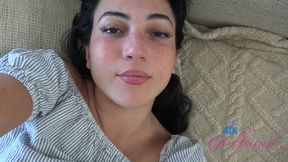 POV Mira Luv Cute Freckled GF Date: Shaved Pussy Blowjob Pussy Play Hard Sex Orgasm