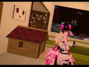 Dommy mommy plays with bitch, VRChat, Lovense, Long distance sex