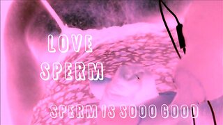 GAY SISSY SLUT PLAYING WITH HER CUM IN CAPTION