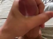 student jerking off dick after study cumming on himself
