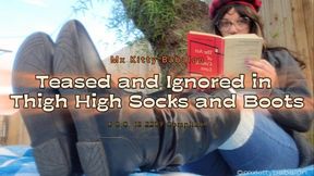 Teased and Ignored in Thigh High Socks and Boots HD