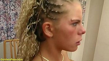 Skinny German teen Monika Sommer double penetrated by step brothers