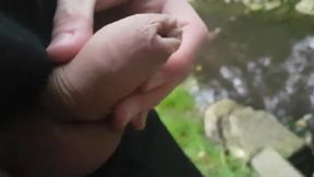 Pissing Outdoors with a Big Cock Twink