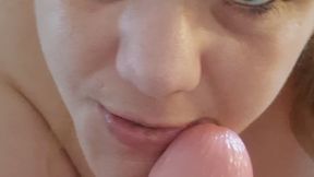 POV Blowjob with Cumshot – Sloppy Dildo Suck, Dirty Talk & Cum Play (BBW SSBBW)